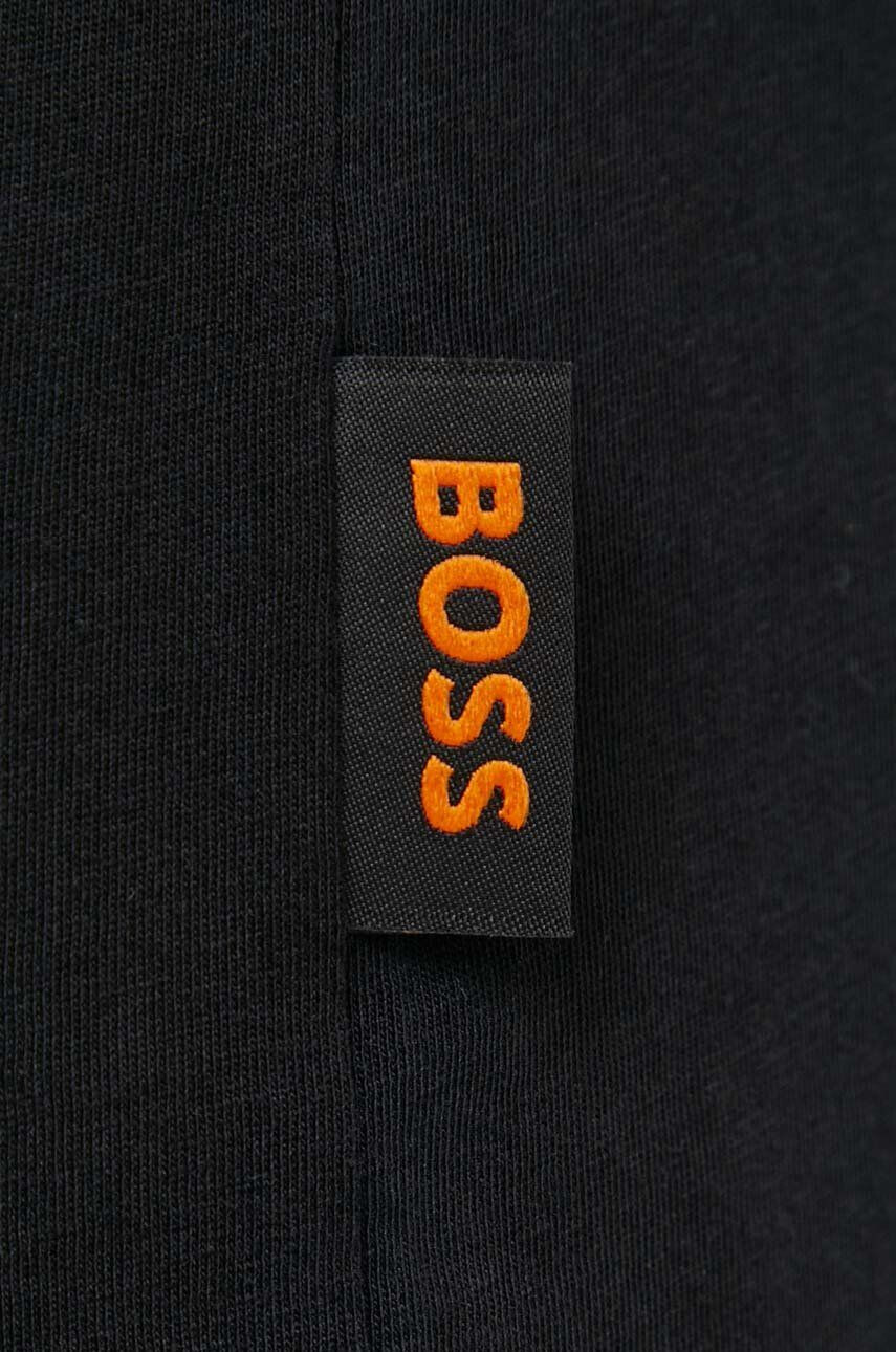 Boss Orange tricou din bumbac culoarea negru cu imprimeu - Pled.ro