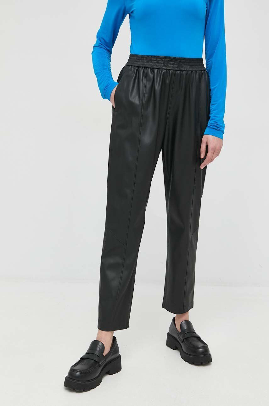 Boss pantaloni femei culoarea negru drept high waist - Pled.ro