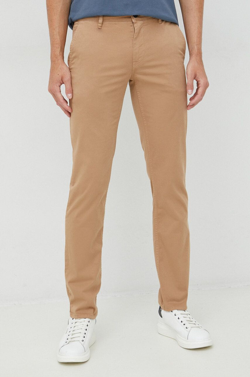 Boss Orange BOSS pantaloni Boss Casual barbati culoarea bej cu fason chinos - Pled.ro