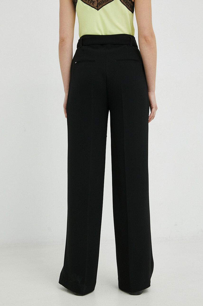 Boss pantaloni femei culoarea negru drept high waist - Pled.ro