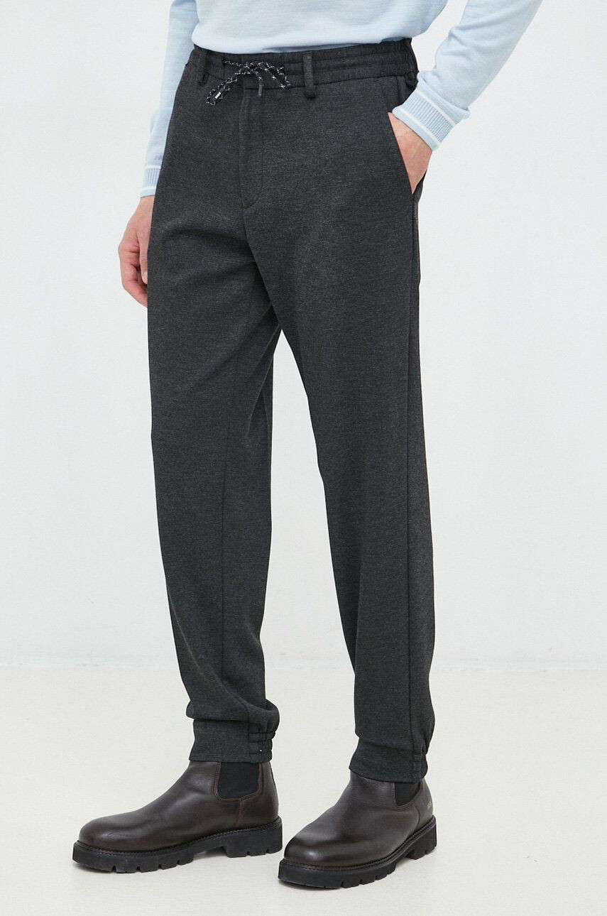 Boss pantaloni barbati culoarea gri drept - Pled.ro