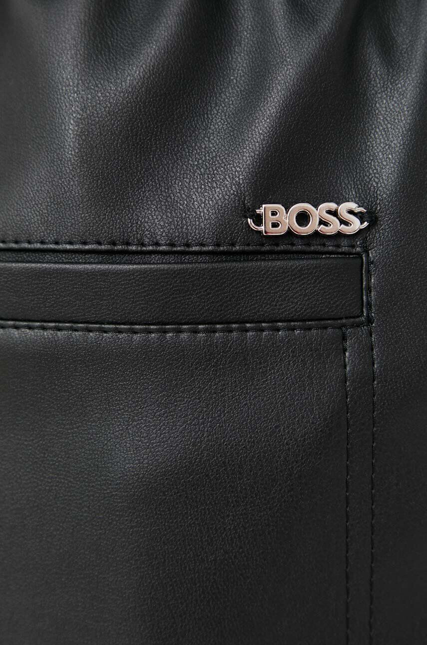 Boss pantaloni femei culoarea negru drept high waist - Pled.ro