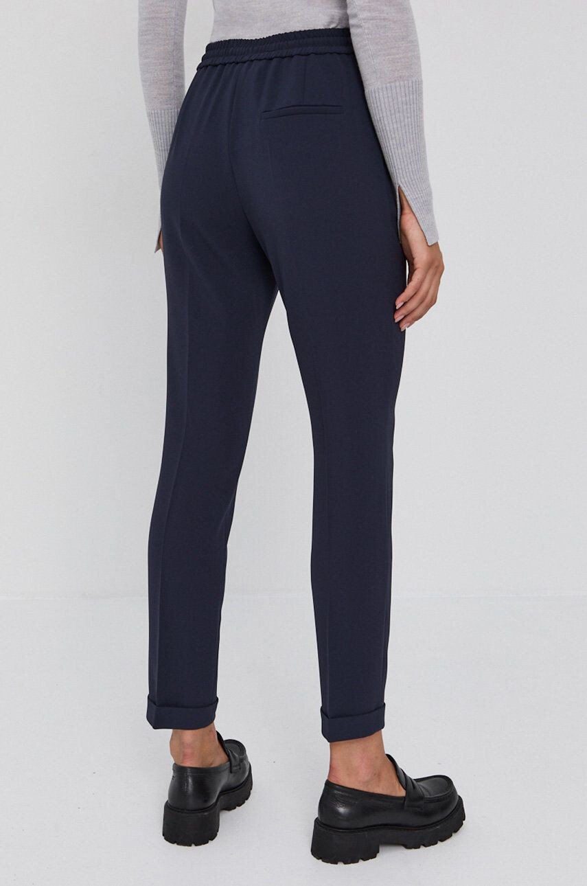 Boss Pantaloni femei culoarea albastru marin model drept high waist - Pled.ro