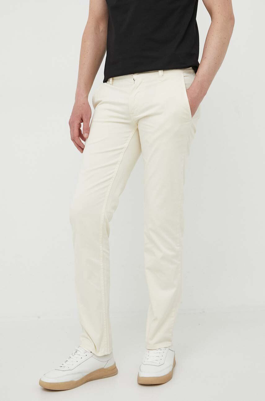 Boss Orange BOSS pantaloni BOSS CASUAL barbati culoarea bej cu fason chinos - Pled.ro