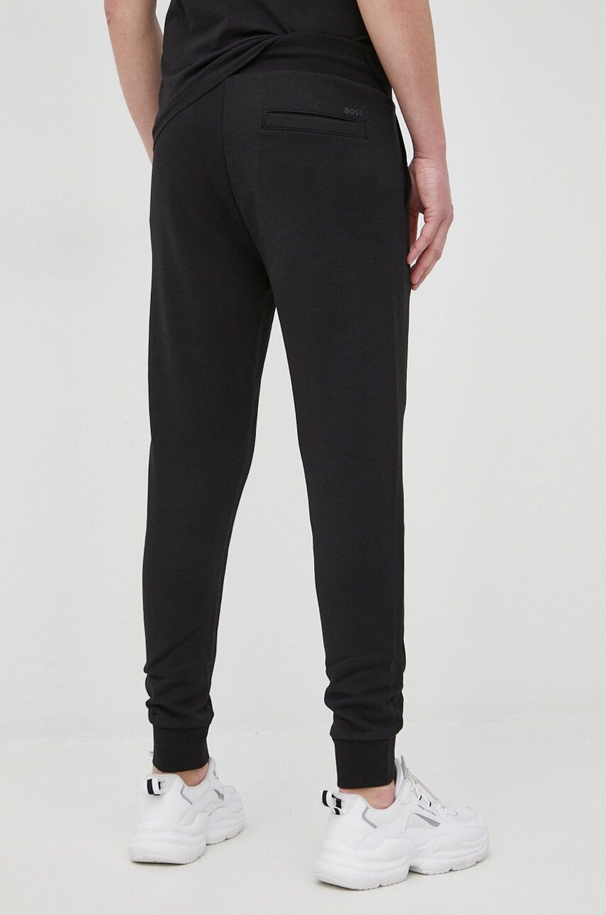 Boss pantaloni de bumbac barbati culoarea negru neted - Pled.ro