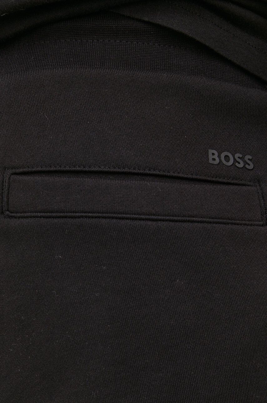 Boss pantaloni de bumbac barbati culoarea negru neted - Pled.ro