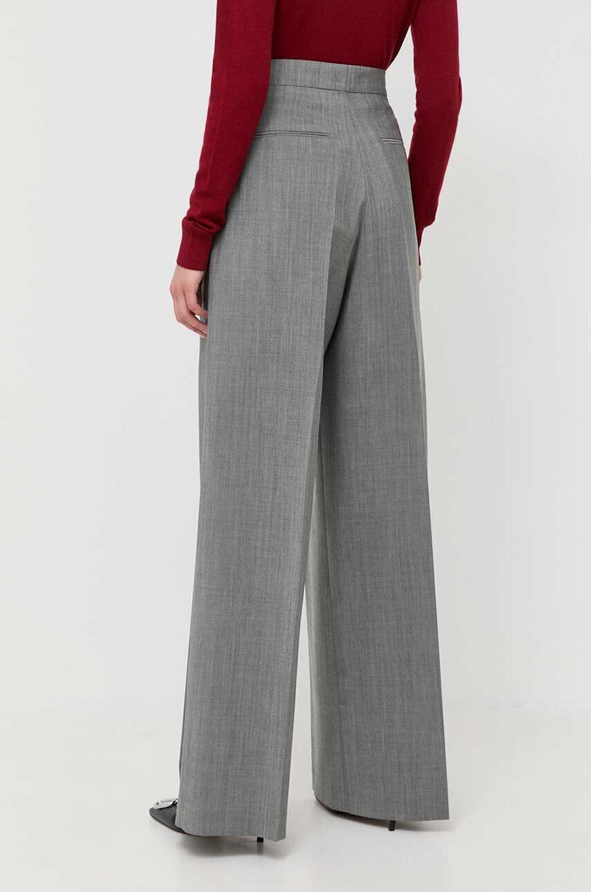 Boss pantaloni de lana culoarea gri lat high waist - Pled.ro