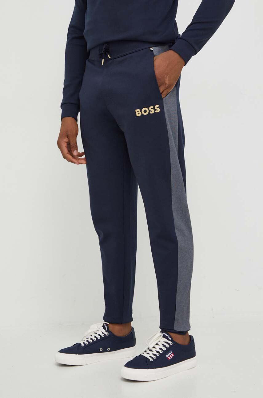 Boss pantaloni de lounge culoarea albastru marin modelator - Pled.ro