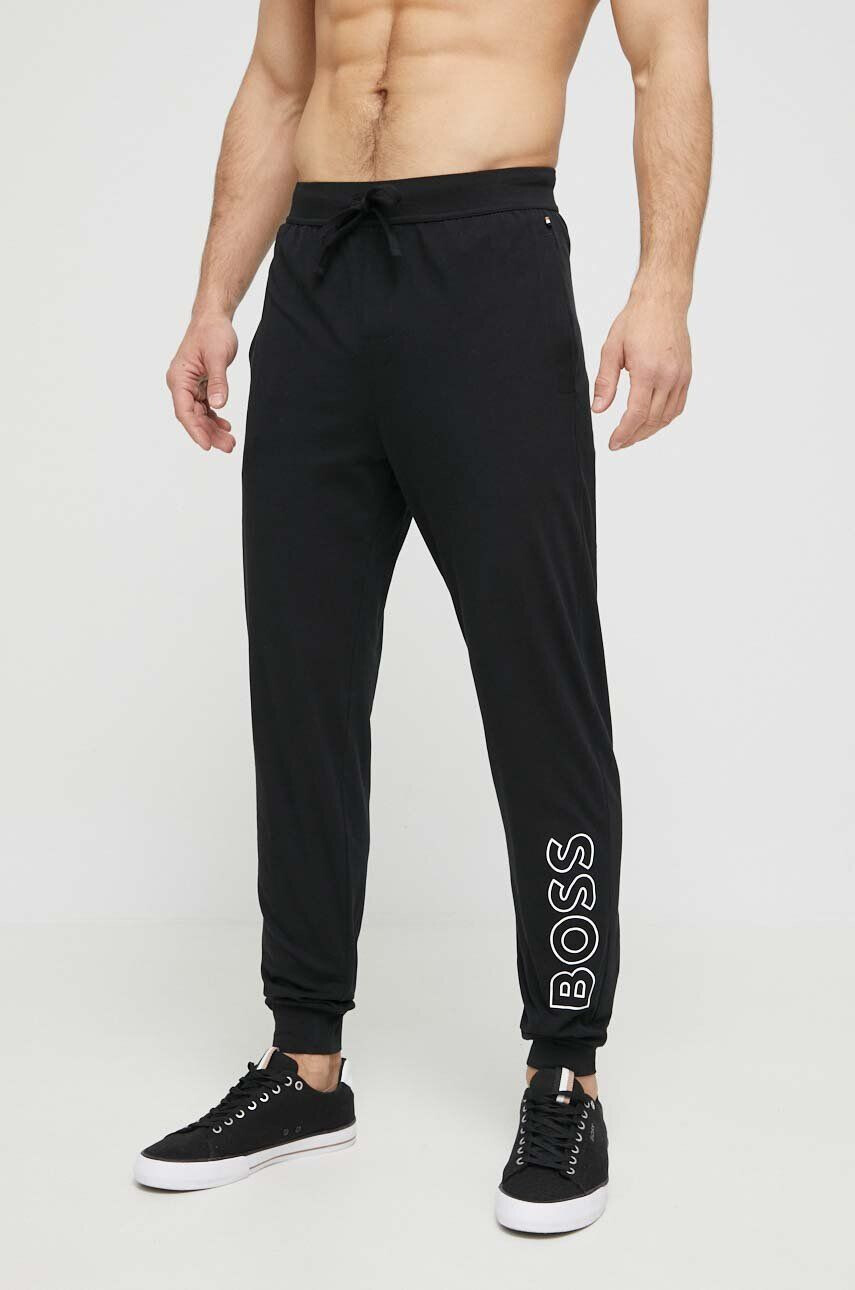 Boss pantaloni de lounge barbati culoarea negru cu imprimeu - Pled.ro