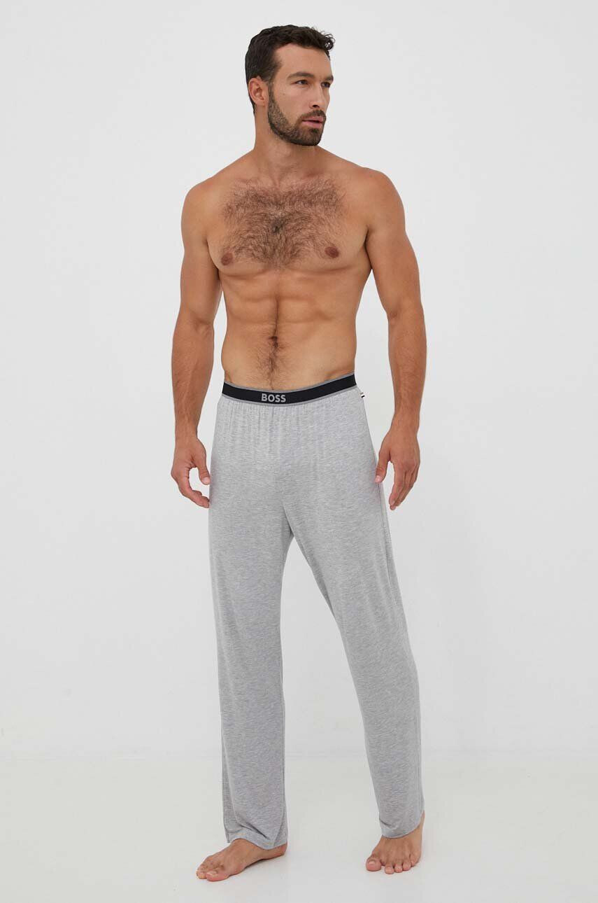 Boss pantaloni de pijama barbati culoarea gri neted - Pled.ro