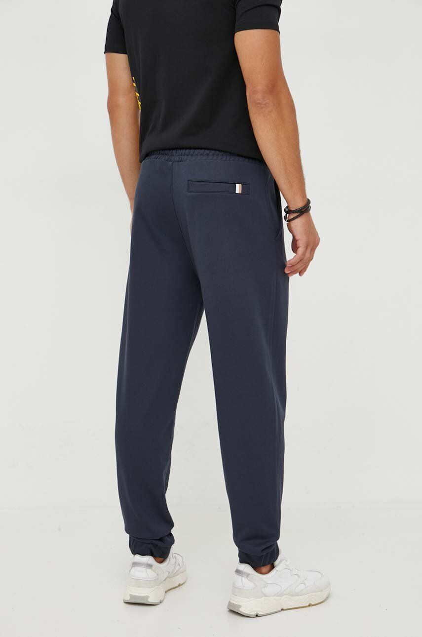 Boss pantaloni de trening din bumbac culoarea albastru marin cu imprimeu - Pled.ro