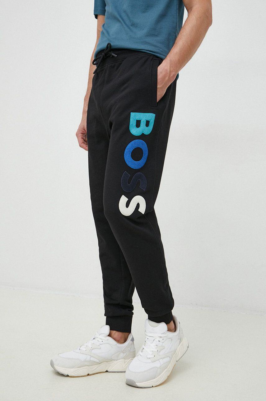 Boss pantaloni de trening din bumbac CASUAL - Pled.ro