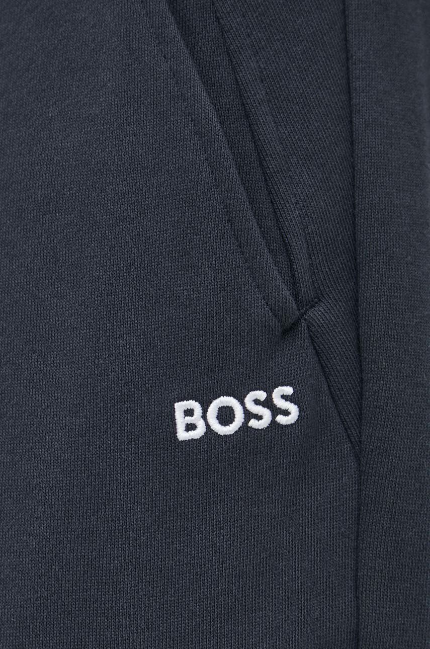 Boss Green BOSS pantaloni de trening din bumbac barbati culoarea albastru marin - Pled.ro