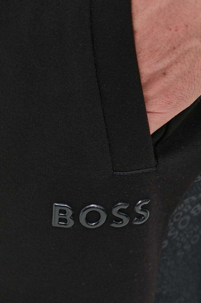 Boss Green BOSS pantaloni de trening culoarea negru cu imprimeu - Pled.ro