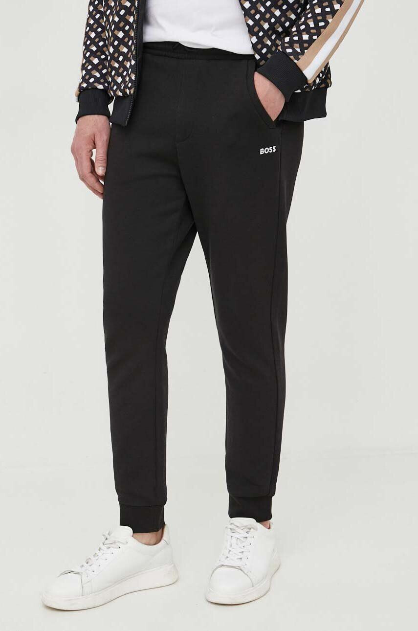 Boss Green BOSS pantaloni de trening culoarea negru neted - Pled.ro