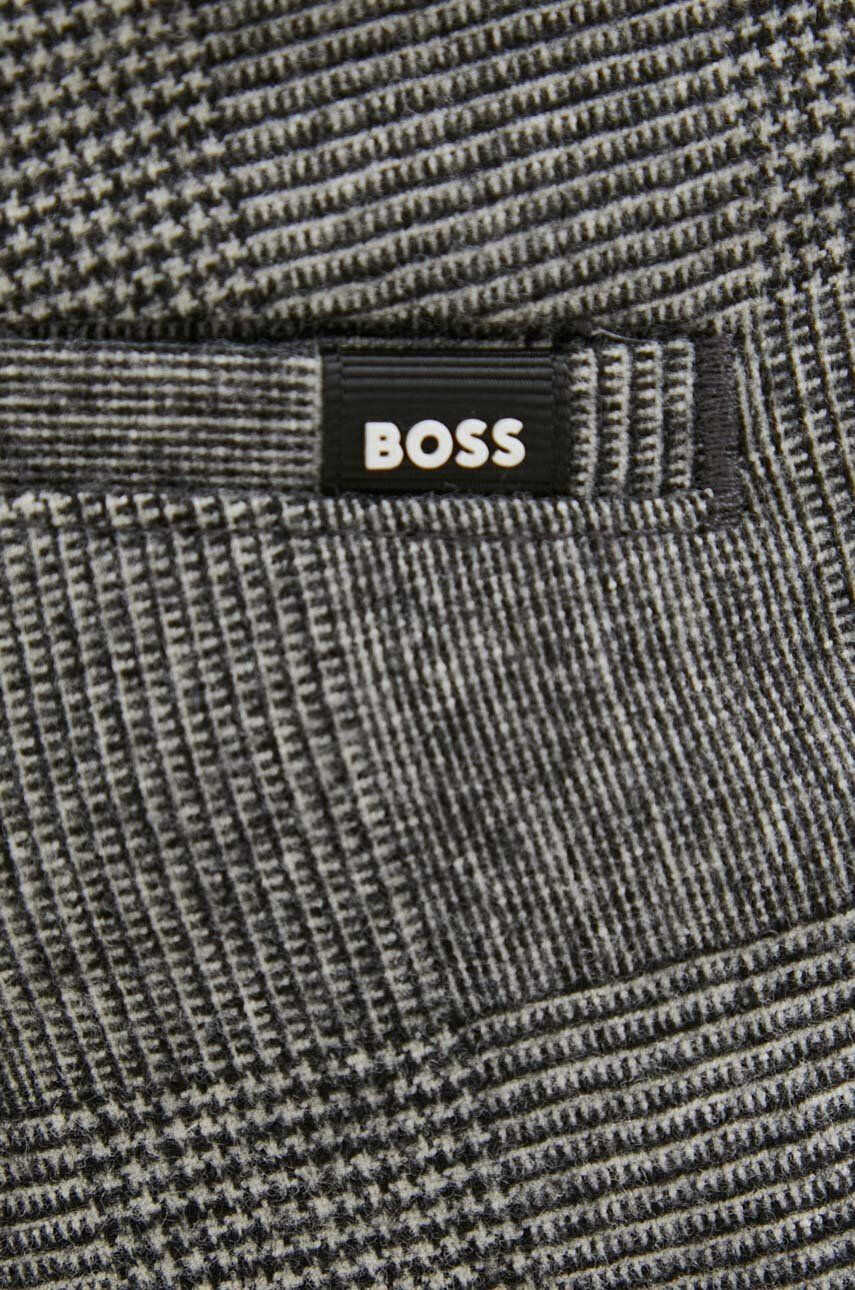 Boss pantaloni din lana culoarea negru drept - Pled.ro