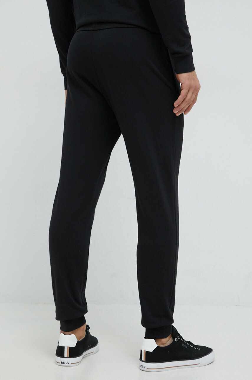 Boss pantaloni lounge din bumbac barbati culoarea negru cu imprimeu - Pled.ro