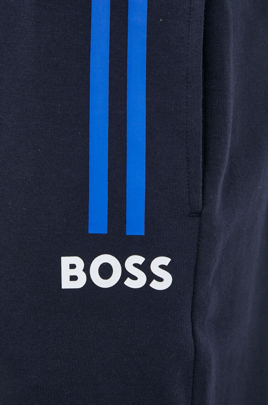 Boss pantaloni lounge din bumbac culoarea albastru marin cu imprimeu - Pled.ro