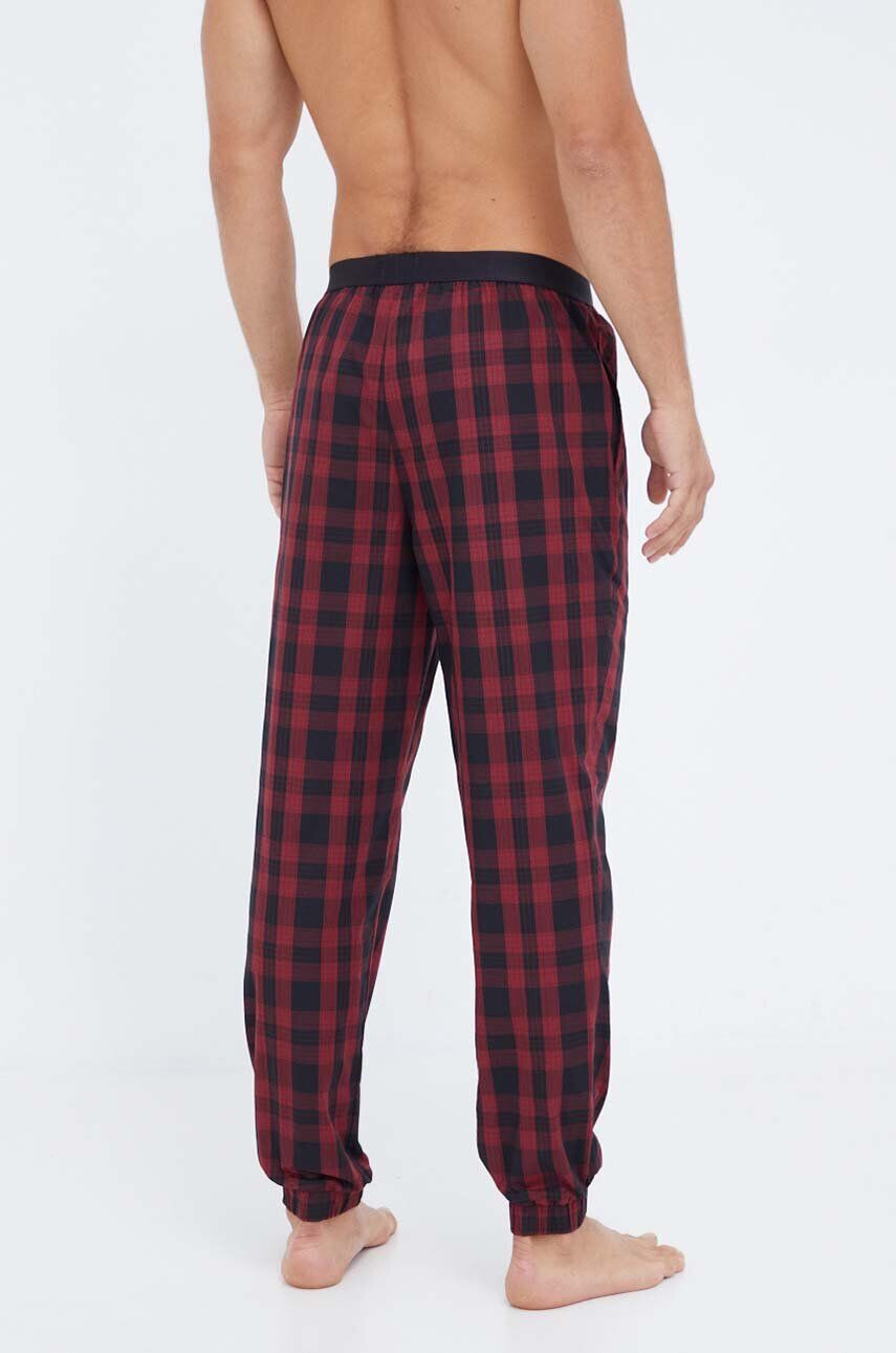 Boss pantaloni pijama bumbac culoarea bordo modelator - Pled.ro