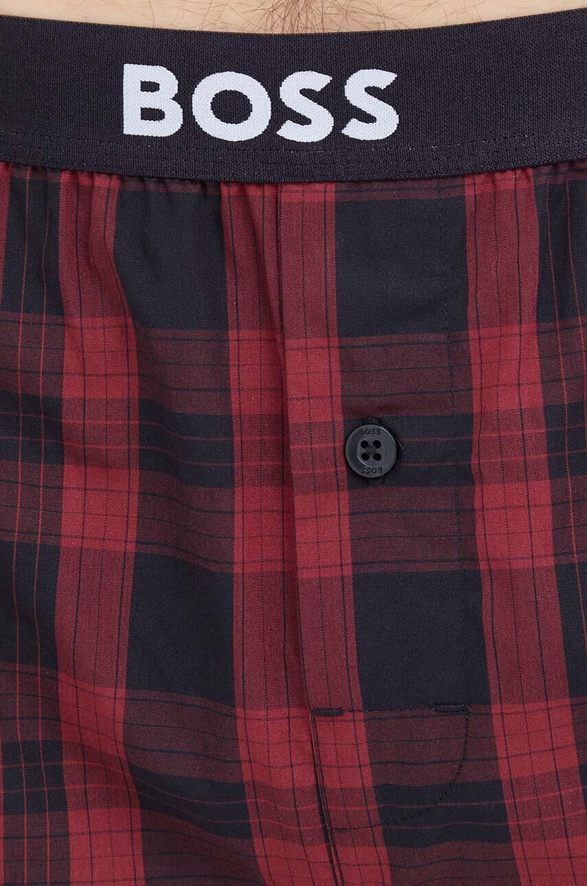 Boss pantaloni pijama bumbac culoarea bordo modelator - Pled.ro