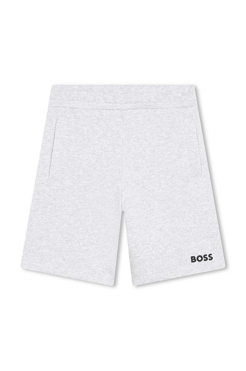 Boss pantaloni scurti copii culoarea gri - Pled.ro