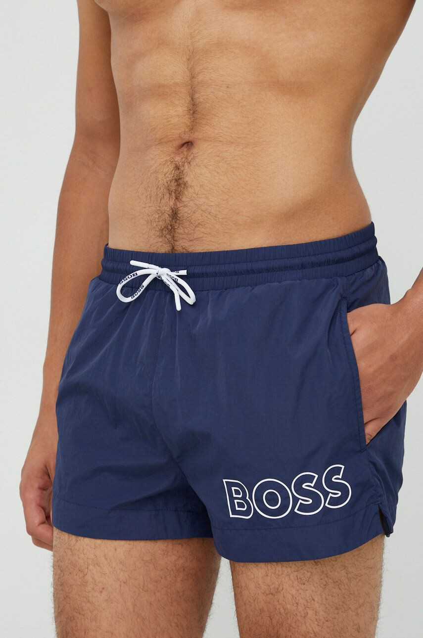 Boss pantaloni scurti de baie culoarea albastru marin - Pled.ro