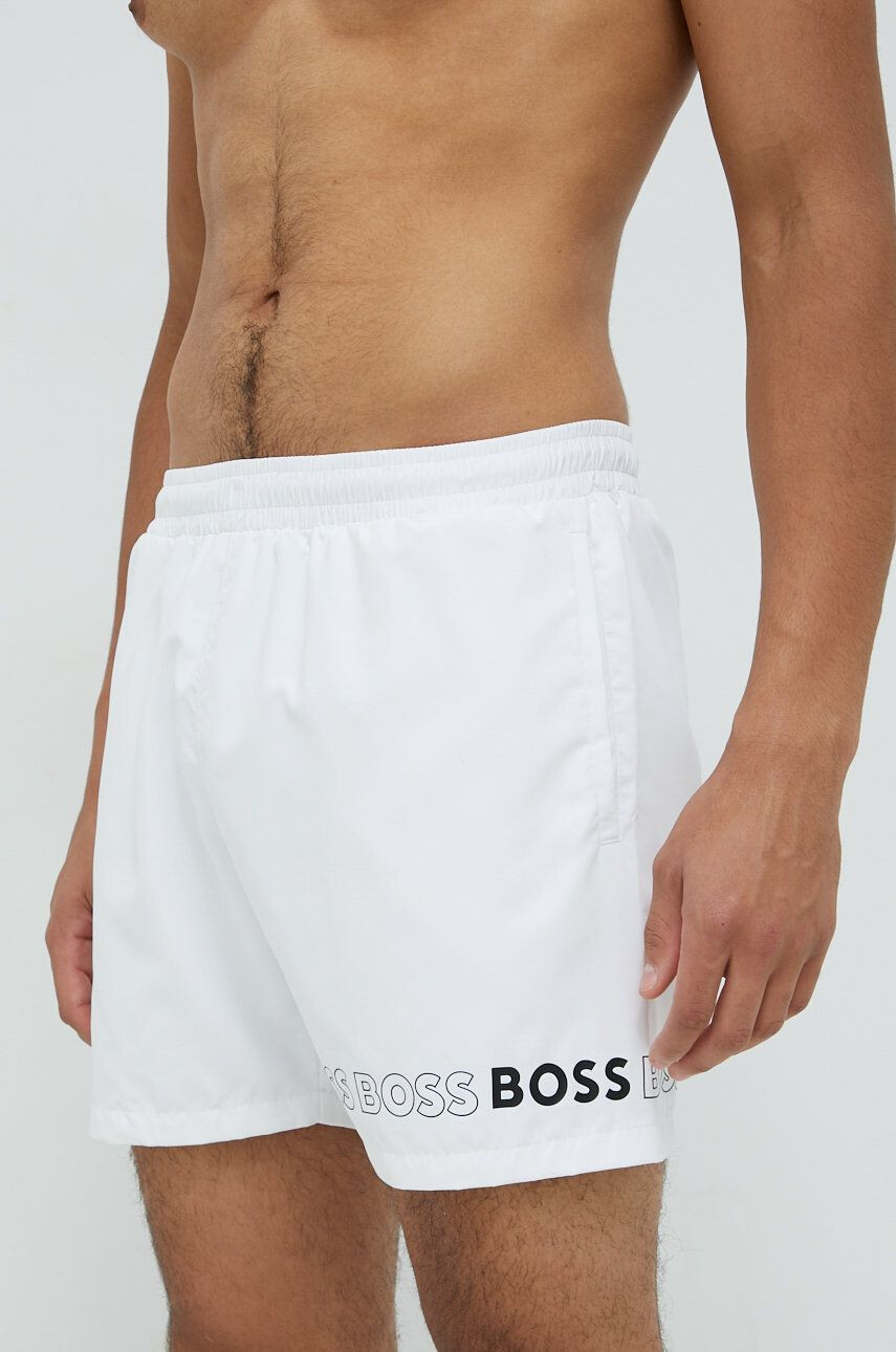 Boss pantaloni scurti de baie culoarea alb - Pled.ro