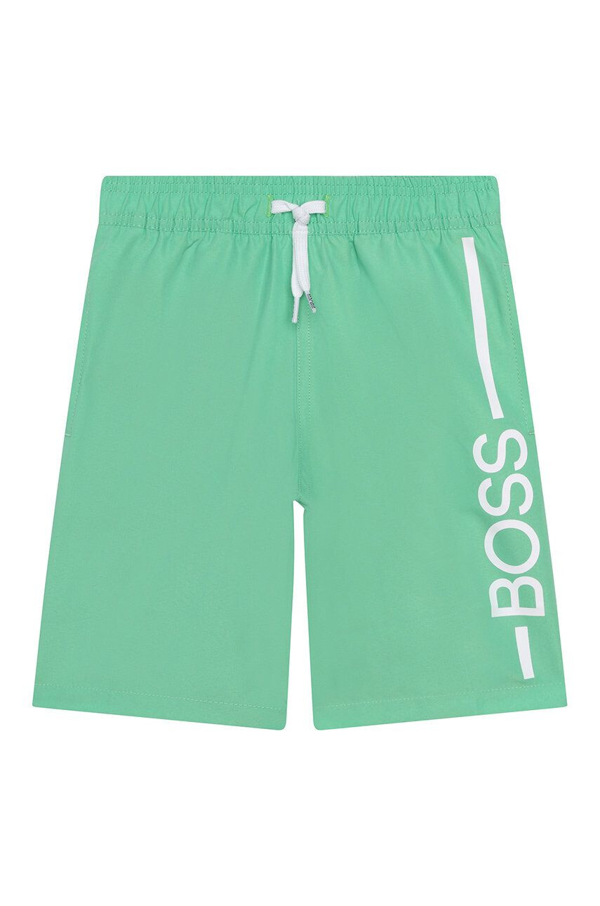 Boss pantaloni scurti de baie copii culoarea verde - Pled.ro