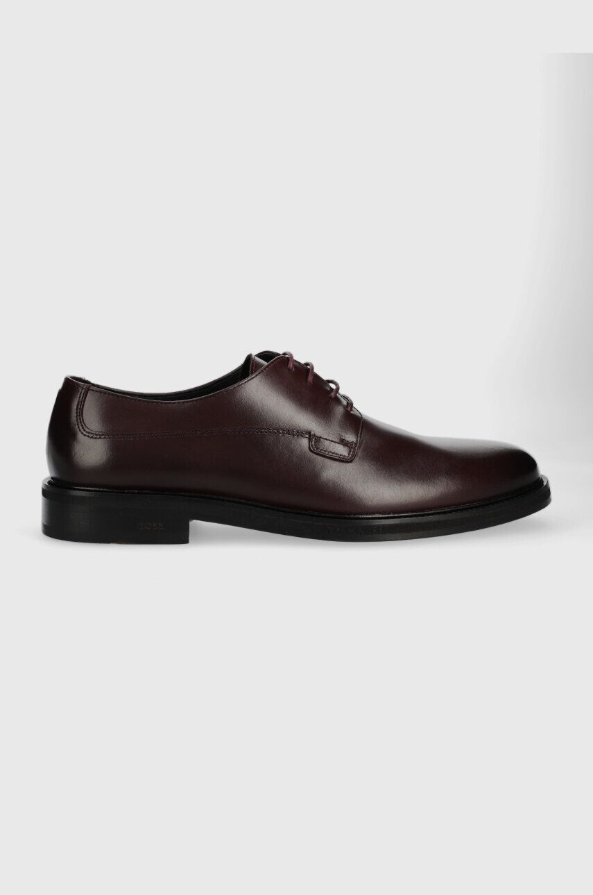 Boss pantofi de piele Larry-L barbati culoarea bordo 50497778 - Pled.ro