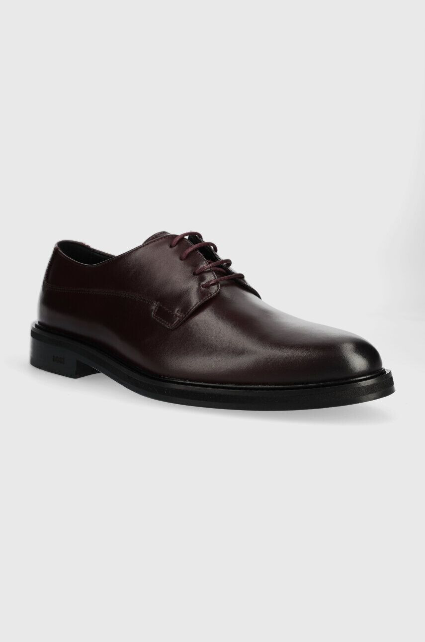 Boss pantofi de piele Larry-L barbati culoarea bordo 50497778 - Pled.ro