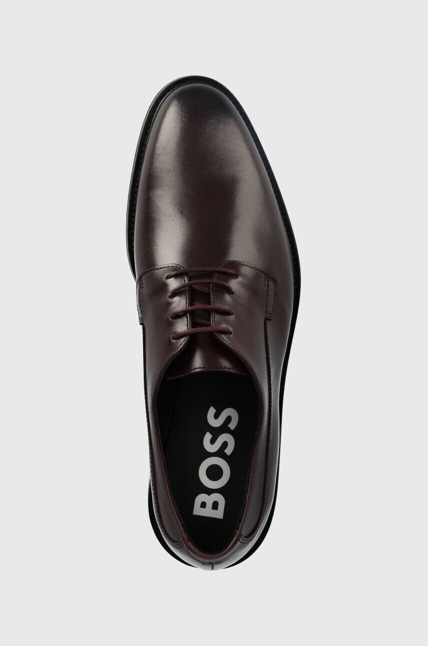 Boss pantofi de piele Larry-L barbati culoarea bordo 50497778 - Pled.ro