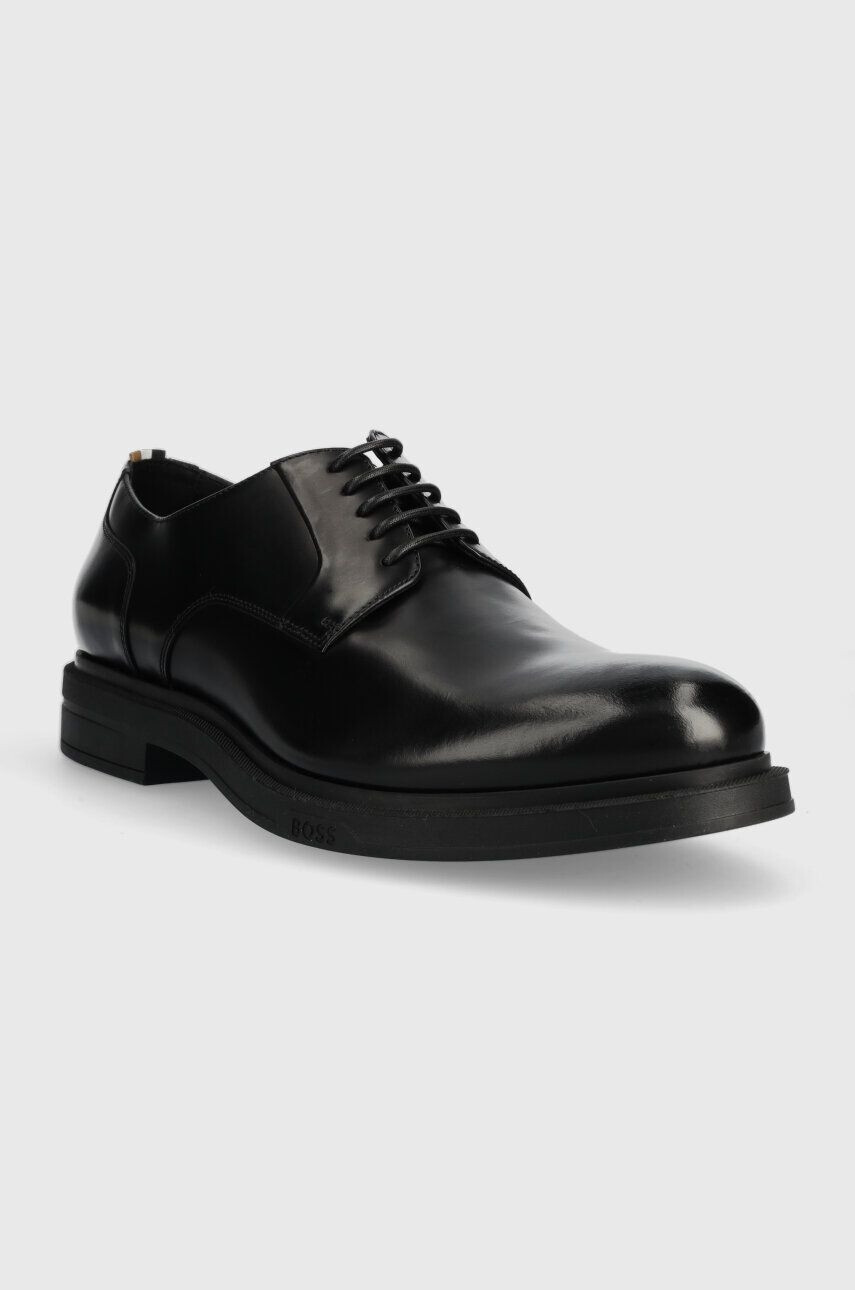 Boss pantofi de piele Saul barbati culoarea negru 50496010 - Pled.ro