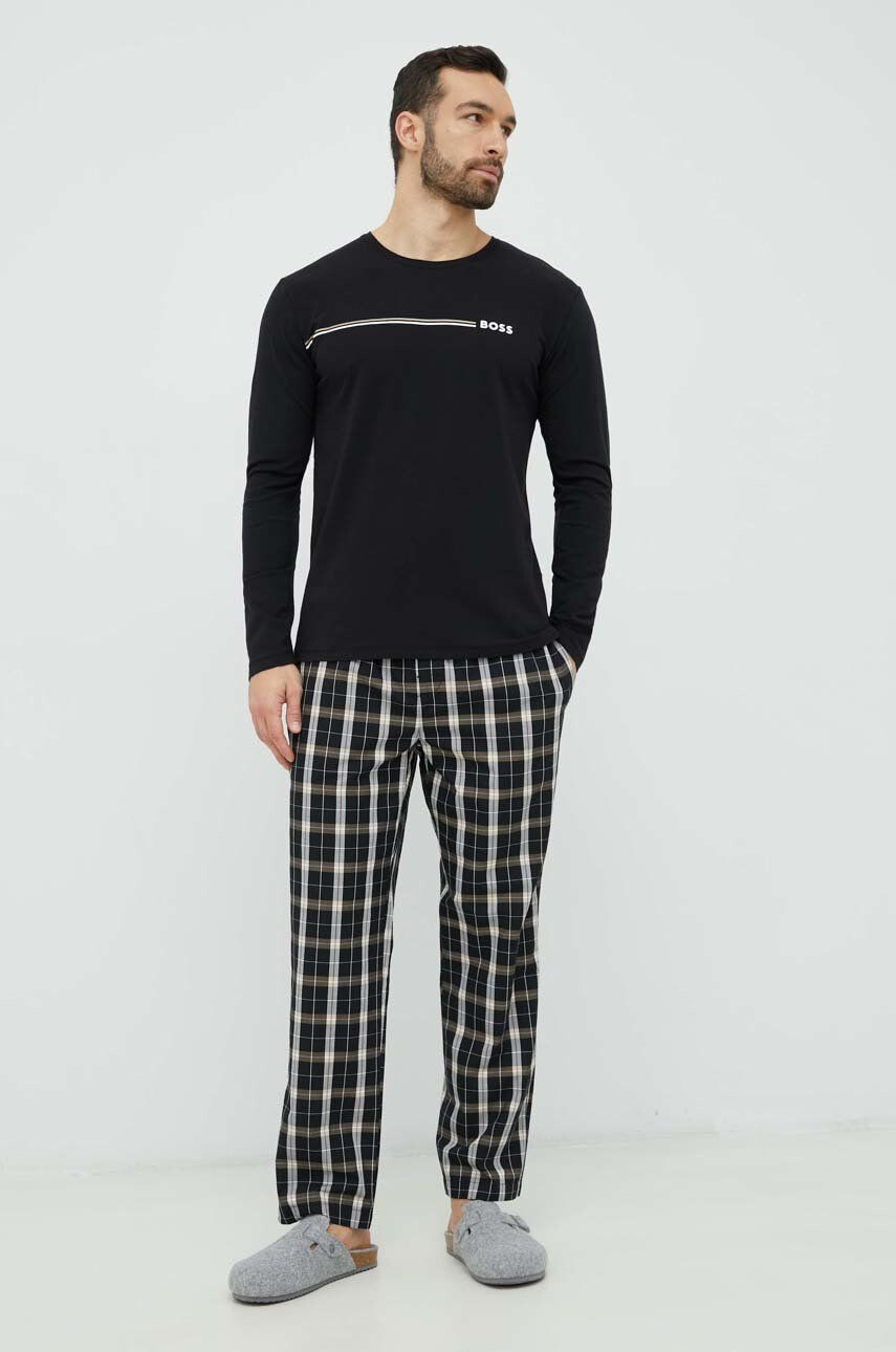 Boss pijama barbati culoarea negru modelator - Pled.ro