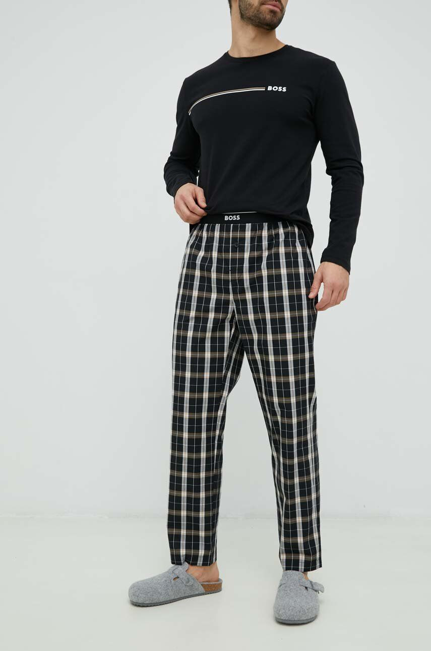 Boss pijama barbati culoarea negru modelator - Pled.ro