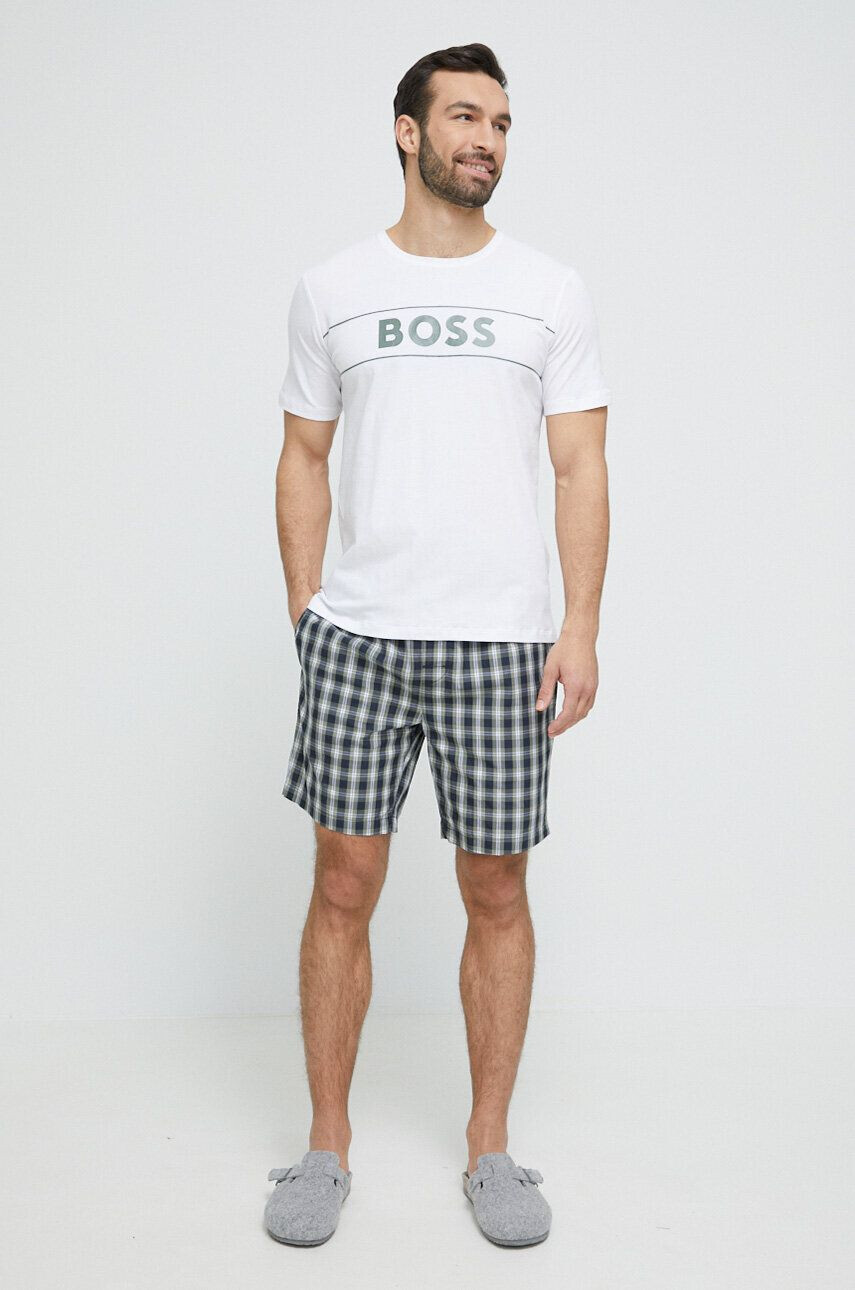 Boss pijama barbati culoarea verde modelator - Pled.ro