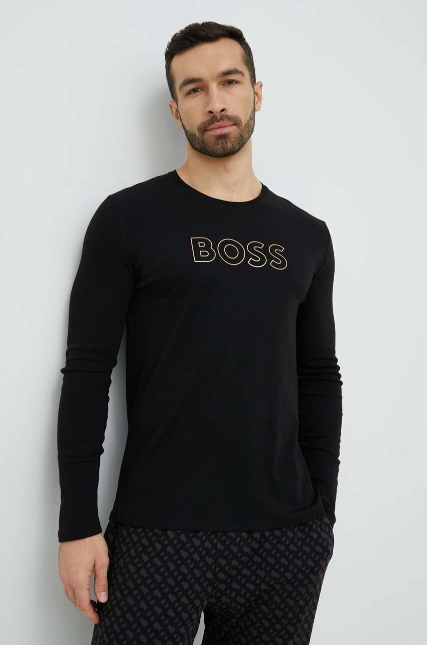 Boss pijamale de bumbac culoarea negru modelator - Pled.ro