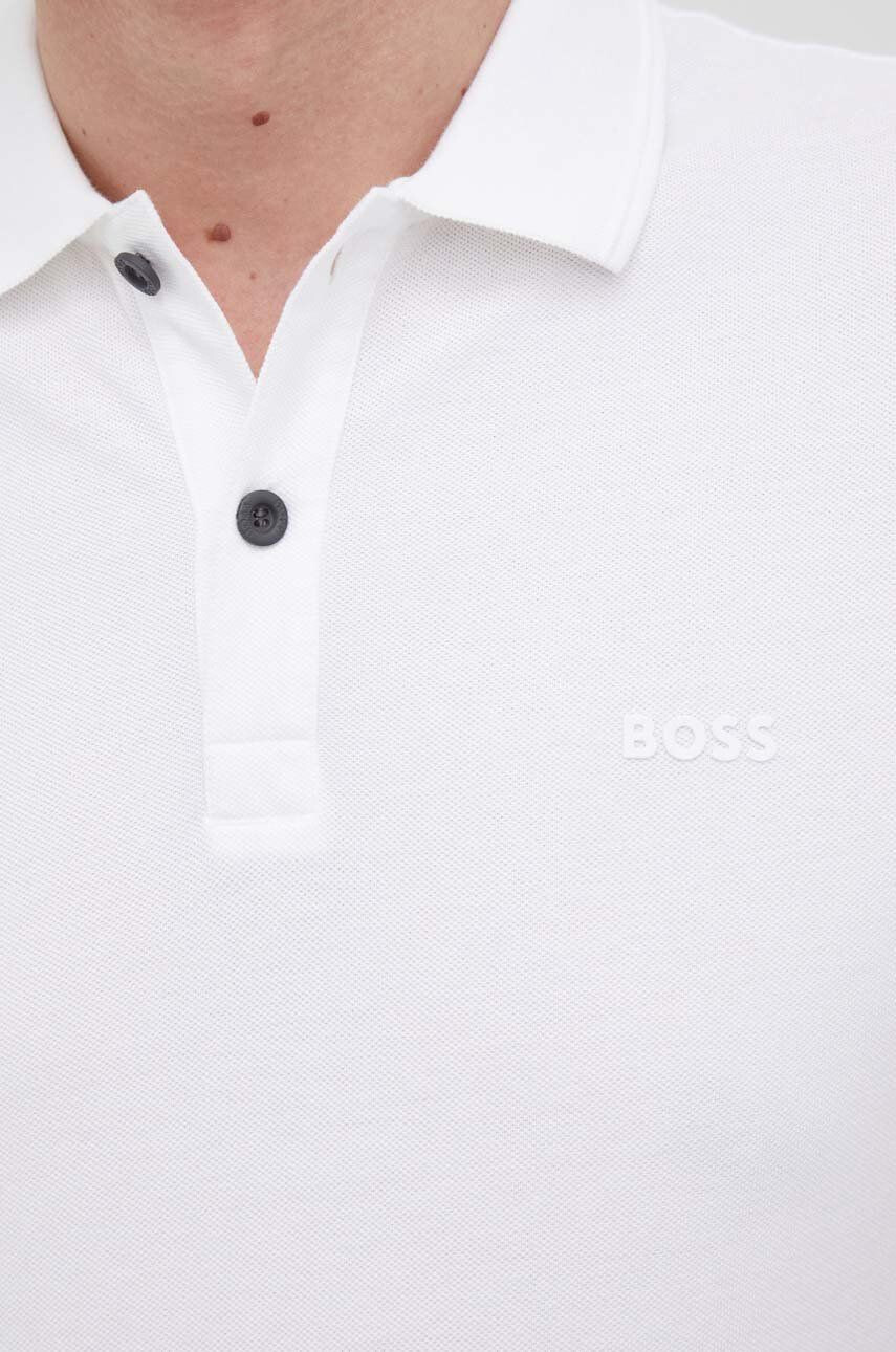 Boss Orange BOSS polo de bumbac Boss Casual culoarea alb neted - Pled.ro