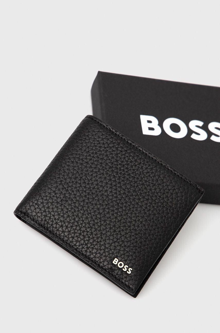 Boss portofel de piele barbati culoarea negru - Pled.ro