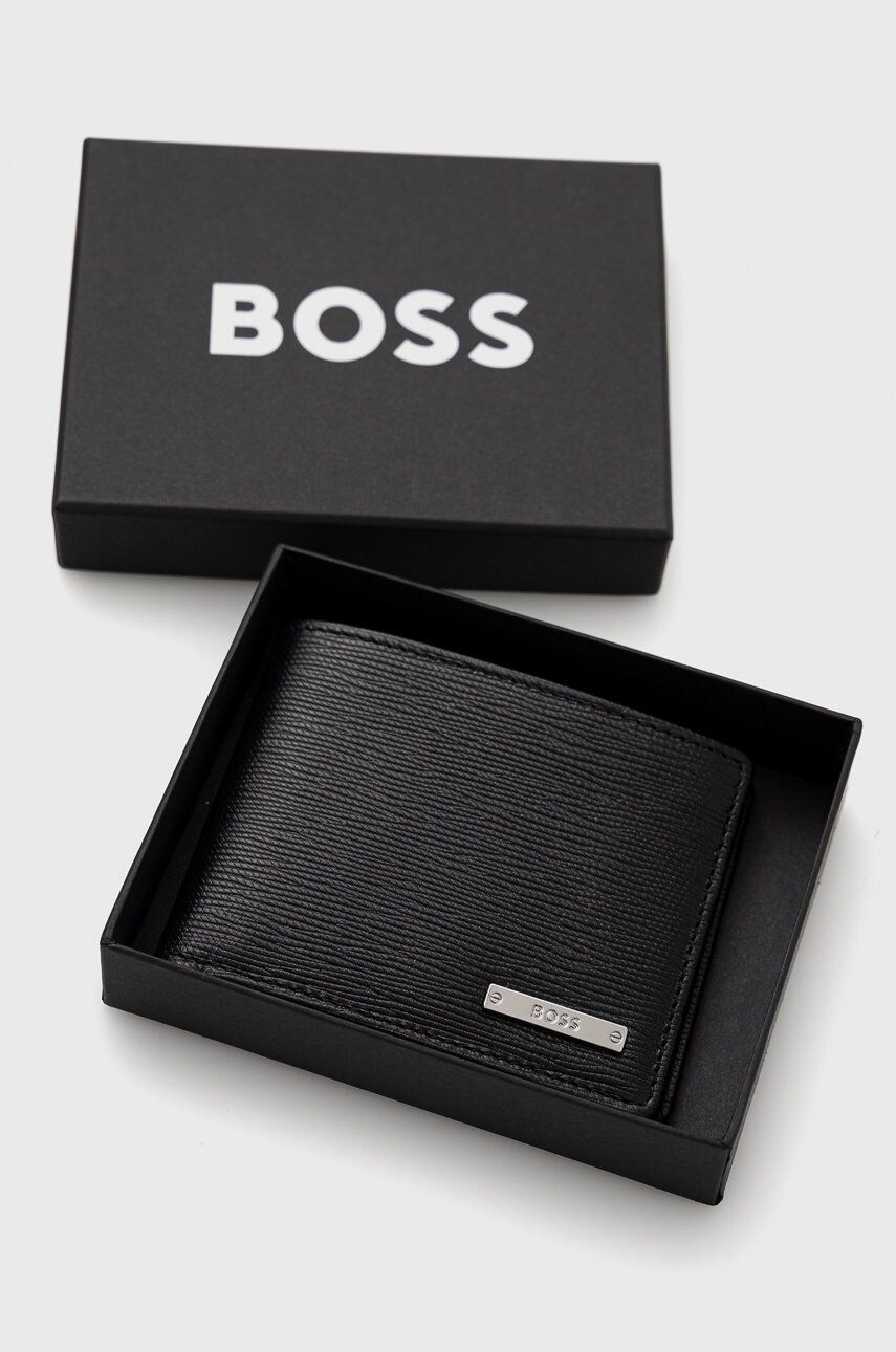 Boss portofel de piele barbati culoarea negru - Pled.ro