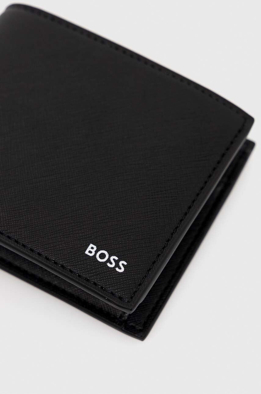 Boss portofel de piele barbati culoarea negru - Pled.ro