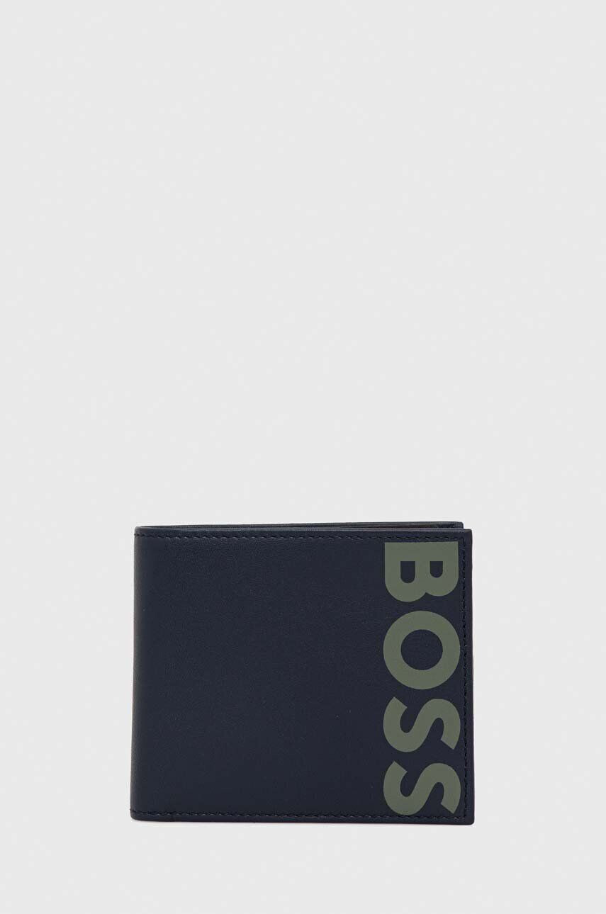 Boss portofel de piele barbati culoarea albastru marin - Pled.ro