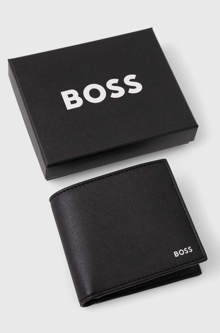 Boss portofel de piele barbati culoarea negru - Pled.ro