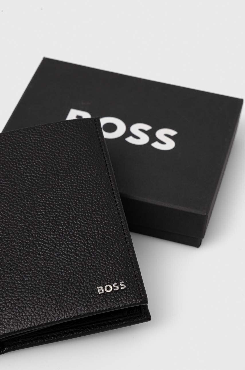 Boss portofel de piele barbati culoarea negru - Pled.ro