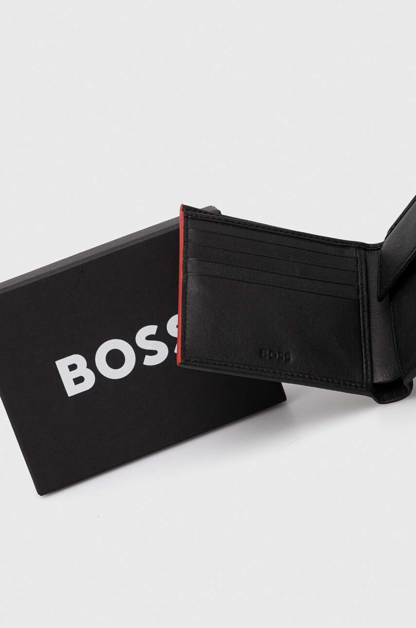 Boss portofel de piele barbati culoarea negru - Pled.ro