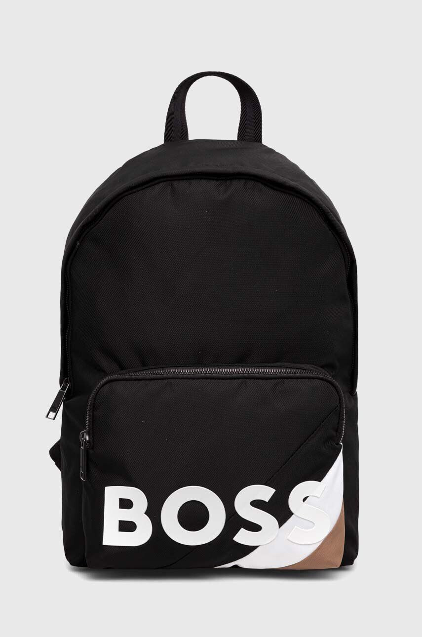 Boss rucsac barbati culoarea negru mare cu imprimeu - Pled.ro