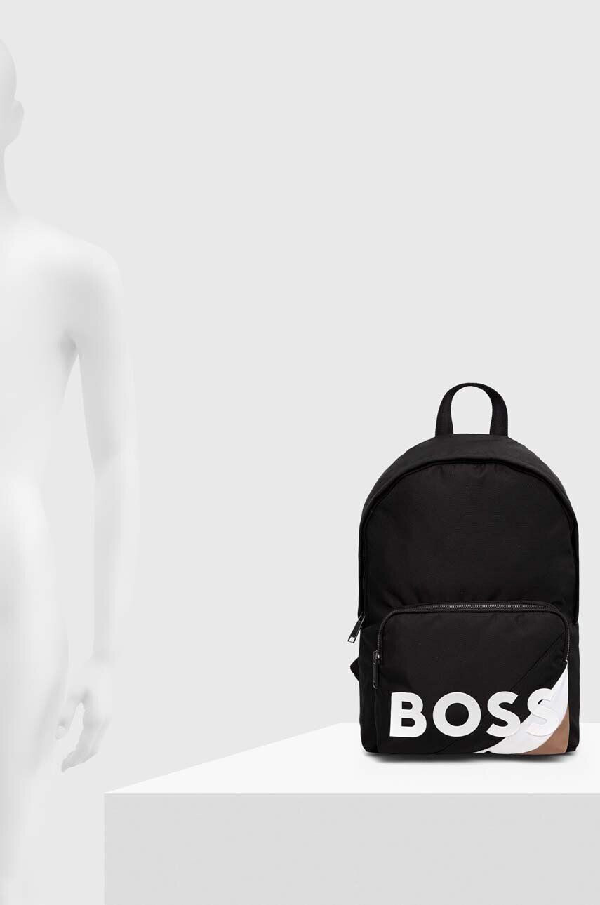 Boss rucsac barbati culoarea negru mare cu imprimeu - Pled.ro