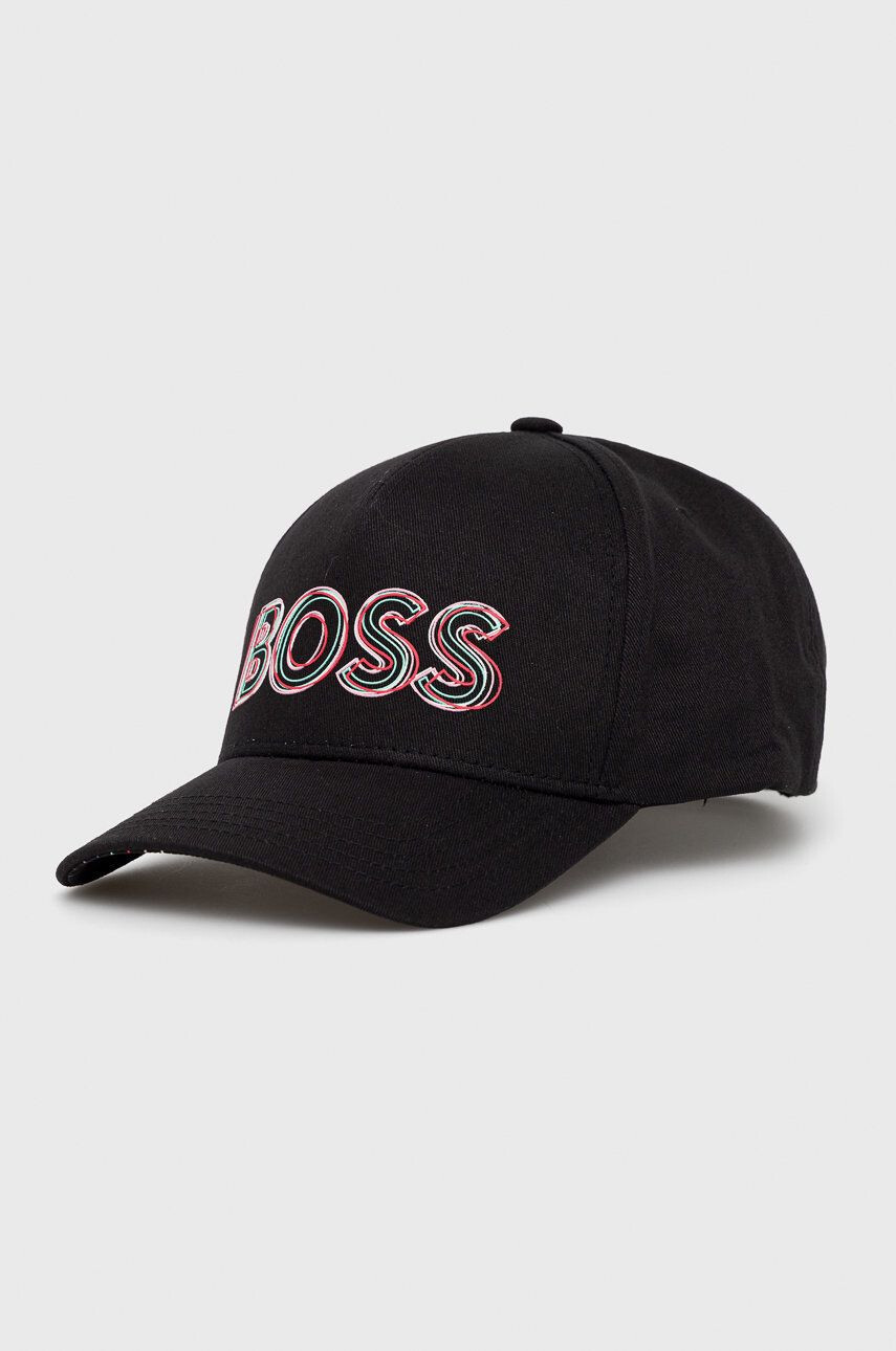 Boss Green BOSS sapca din bumbac Boss Athleisure culoarea negru cu imprimeu - Pled.ro