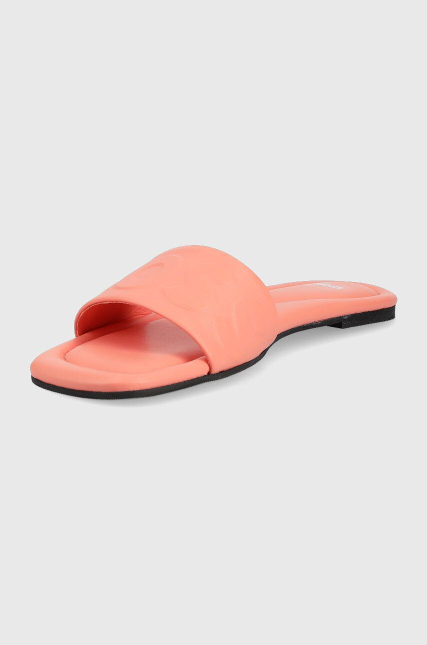 Boss slapi de piele Addison Slide-hf femei culoarea roz - Pled.ro