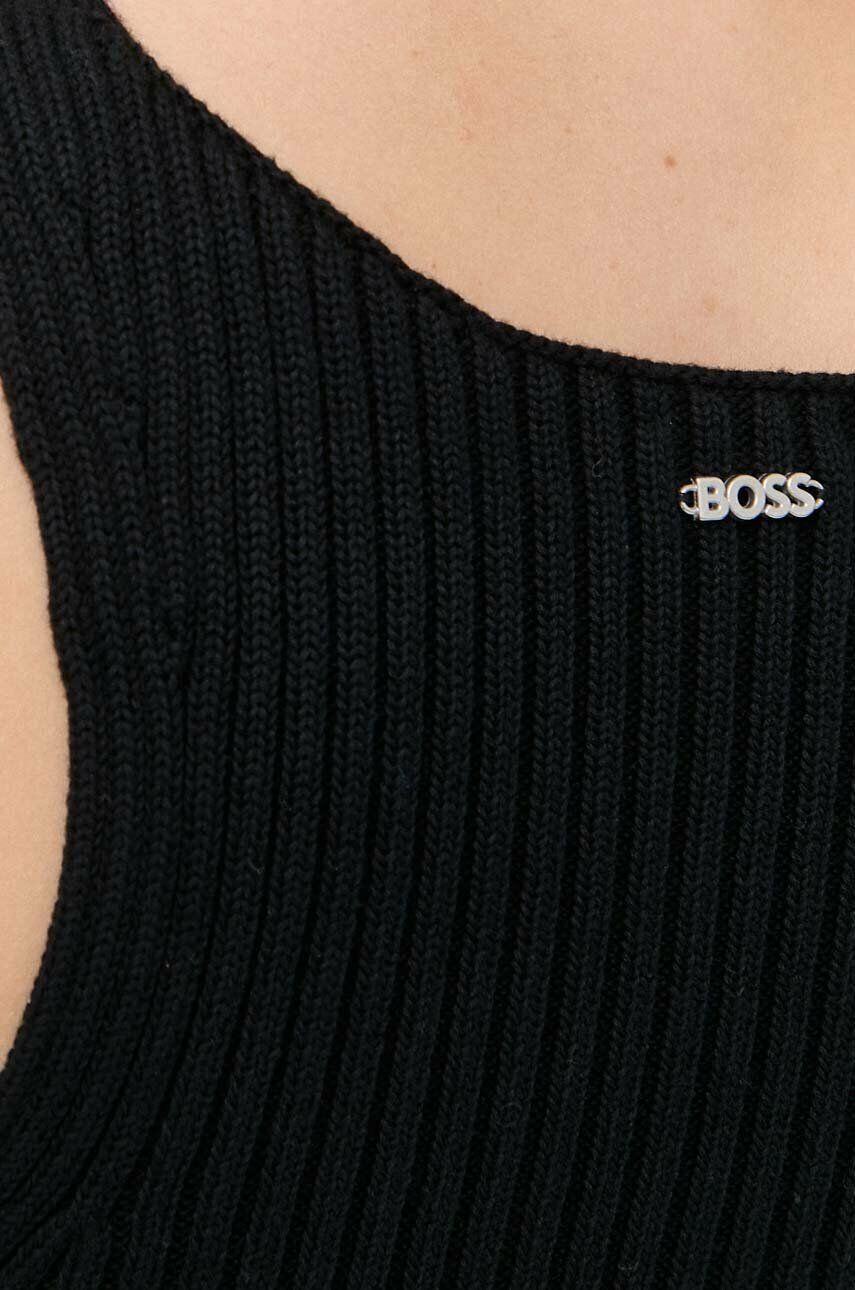 Boss top din bumbac culoarea negru - Pled.ro