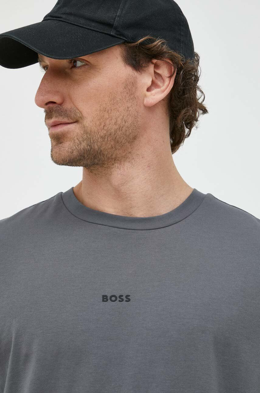 Boss Orange BOSS tricou BOSS CASUAL barbati culoarea gri neted - Pled.ro